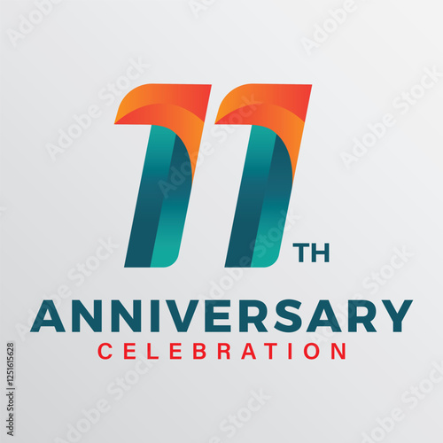 11th anniversary celebration vector template.