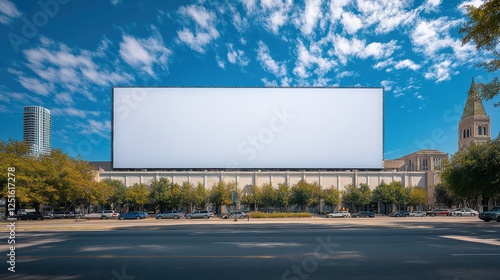 Wallpaper Mural Massive White Billboard Against Blue Sky and Urban Landscape Torontodigital.ca