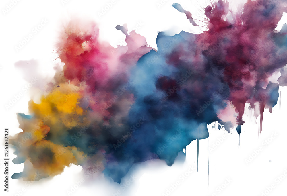 interior smear leaf acrylic flow watercolor grunge bouquet flower art painting graphic abstract dye background long wall paint color stain blot horizontal colours texture frame doodle ink