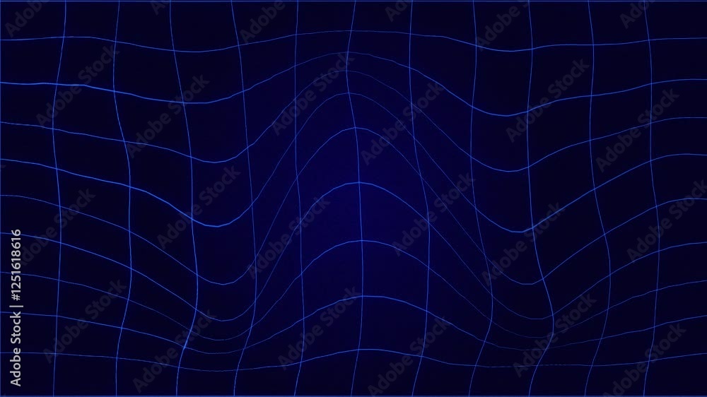 Abstract wavy grid animation, Futuristic blue wireframe on a dark background Abstract wavy grid animation, Futuristic blue wireframe on a dark background