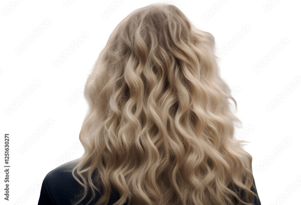 honed blond shoulder salon model style hair young woman skincare toned beautiful grey back beauty naked wavy skin female view long magnificent isolated cosmetic colouring sensual freshness rear