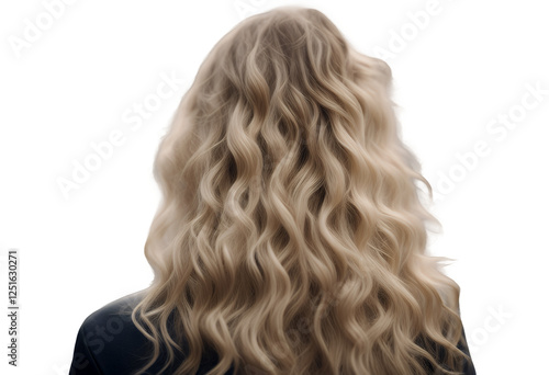Obraz na płótnie honed blond shoulder salon model style hair young woman skincare toned beautiful grey back beauty naked wavy skin female view long magnificent isolated cosmetic colouring sensual freshness rear w salonie