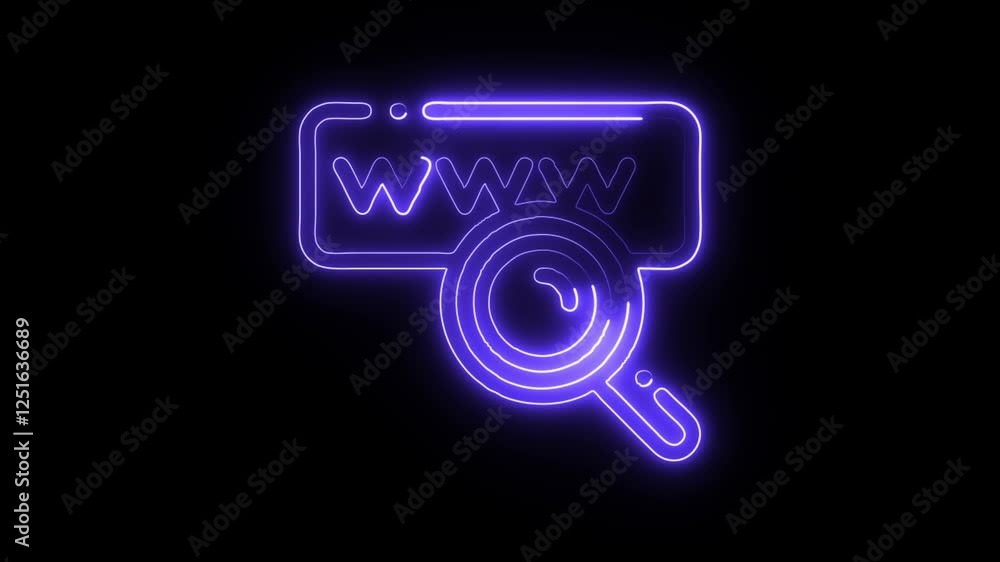 Glowing neon Www icon isolated on black background. HD Video motion graphic animation Glowing neon Www icon isolated on black background. HD Video motion graphic animation