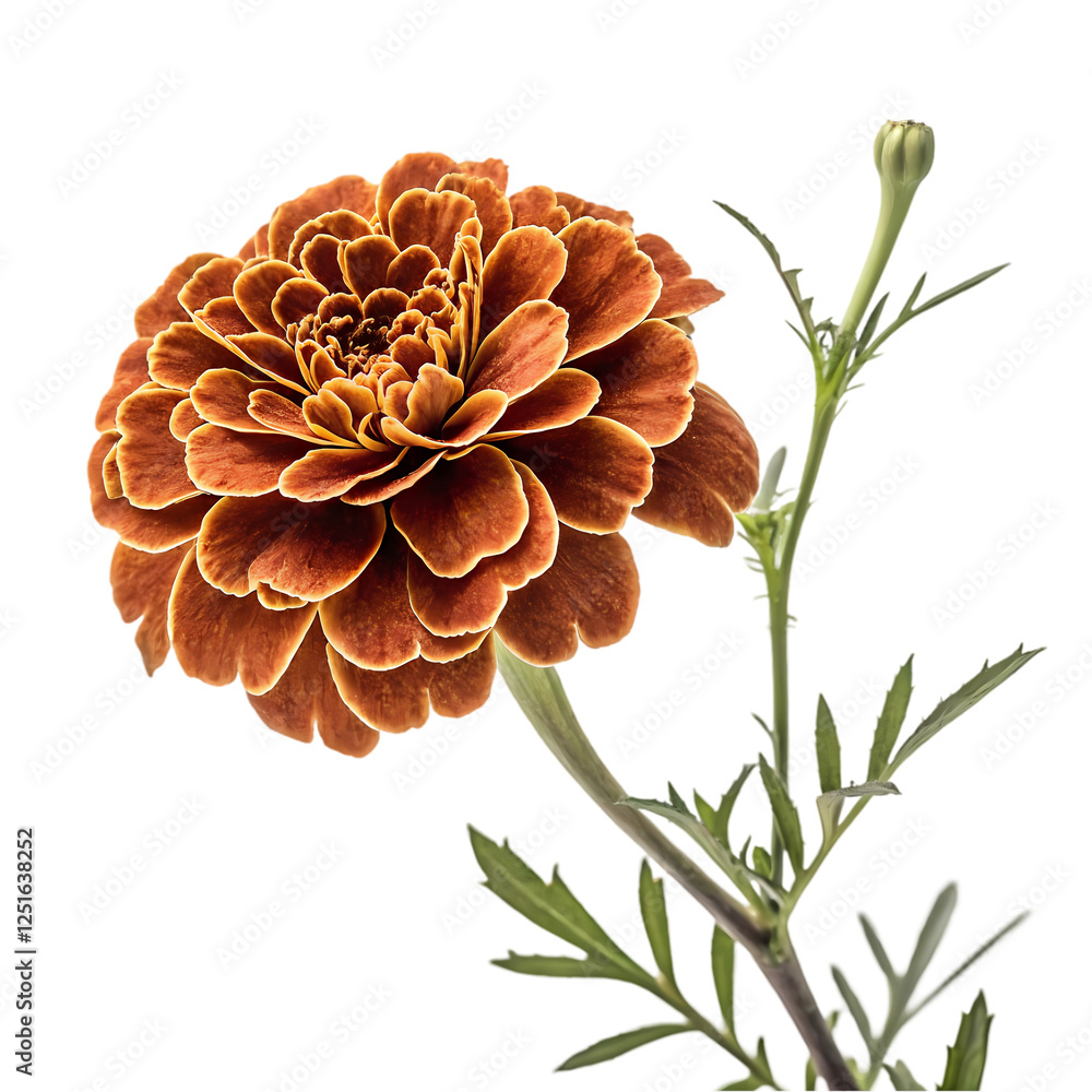 Brown Marigold Flower: Close-up Image Brown Marigold Flower: Close-up Image