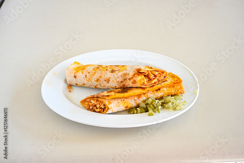 Lavash zurna doner kebab ( zurna  durum )  or shawarma sliced in plate isolated.  hatay usulu tavuk Et doner durum. Gobit ekmek arasi doner. Pilavustu iskender doner kebap. 