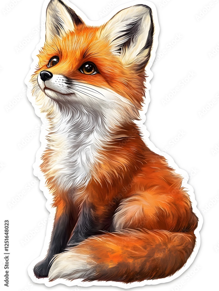 Obraz premium fox kit on white background