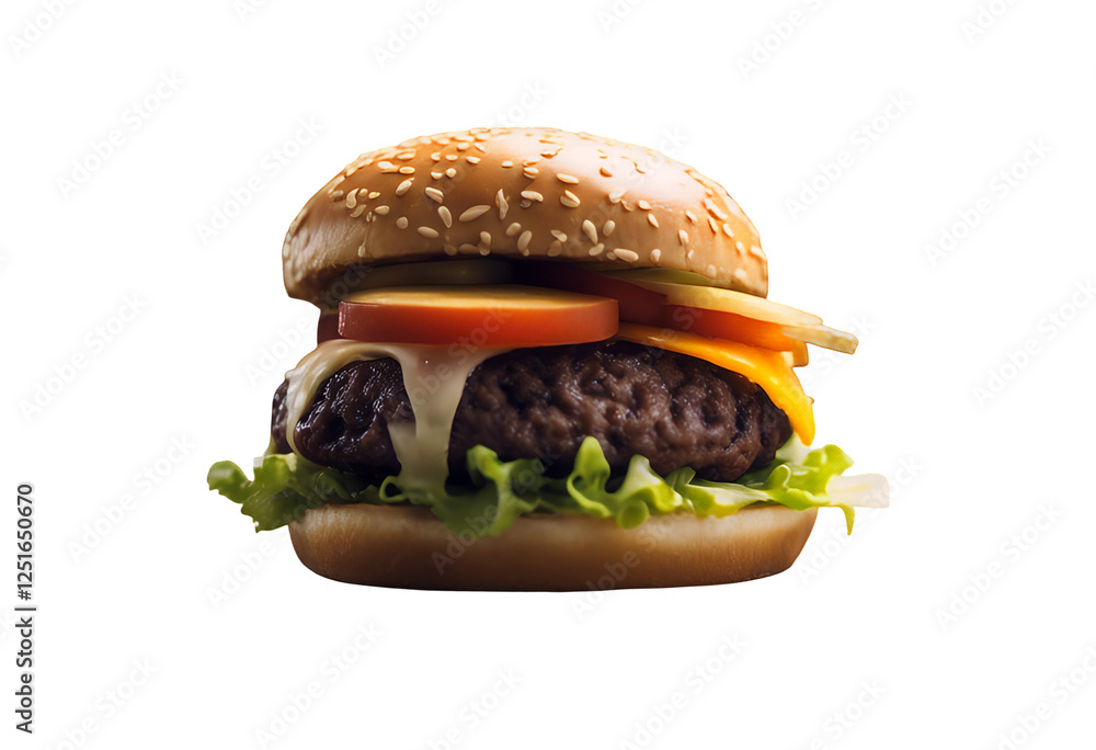 hamburger on white background