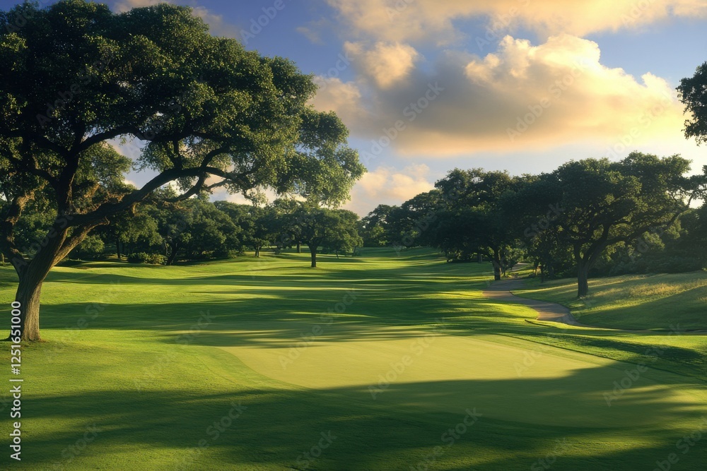 Captivating Golf Club Scene with Ball on Lush Fairway Under Dynamic Lighting Showcasing the Interaction of Nature and Sport in a Picturesque Backdrop Captivating Golf Club Scene with Ball on Lush Fairway Under Dynamic Lighting Showcasing the Interaction of Nature and Sport in a Picturesque Backdrop