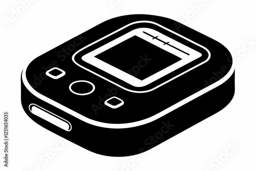 blood glucose meter line art silhouette vector illustration