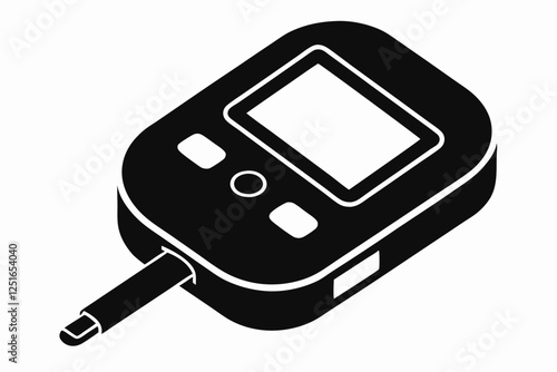 blood glucose meter line art silhouette vector illustration