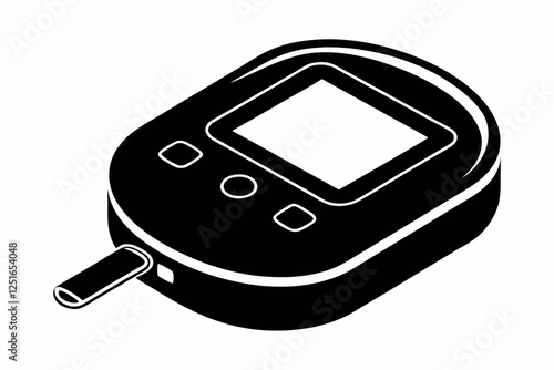 blood glucose meter line art silhouette vector illustration