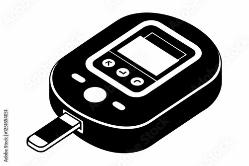 blood glucose meter line art silhouette vector illustration