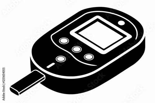 blood glucose meter line art silhouette vector illustration