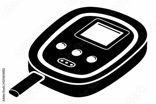 blood glucose meter line art silhouette vector illustration