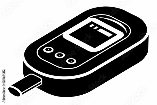 blood glucose meter line art silhouette vector illustration