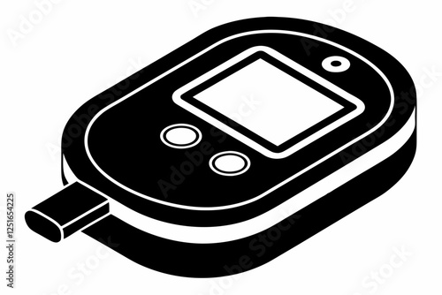 blood glucose meter line art silhouette vector illustration