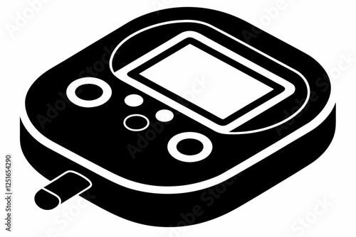 blood glucose meter line art silhouette vector illustration