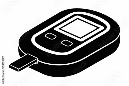 blood glucose meter line art silhouette vector illustration