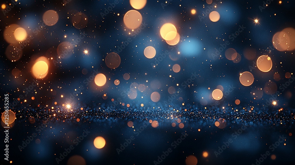 Obraz premium Abstract bokeh lights background, dark colors, festive, elegant, use for holiday design, website, or print