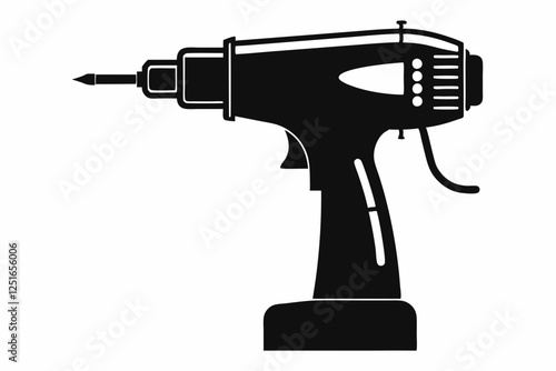 dental drill line art silhouette vector illustration