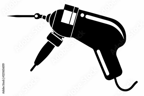 dental drill line art silhouette vector illustration