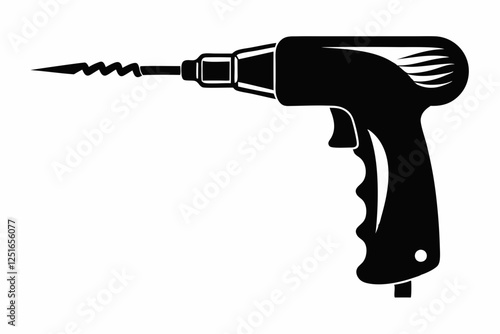 dental drill line art silhouette vector illustration