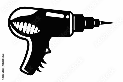 dental drill line art silhouette vector illustration