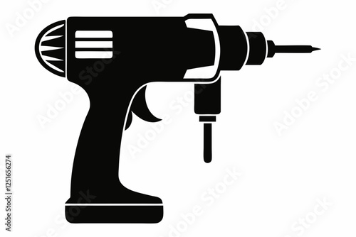 dental drill line art silhouette vector illustration