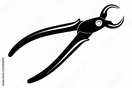 forceps line art silhouette vector illustration