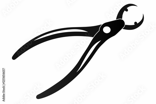 forceps line art silhouette vector illustration