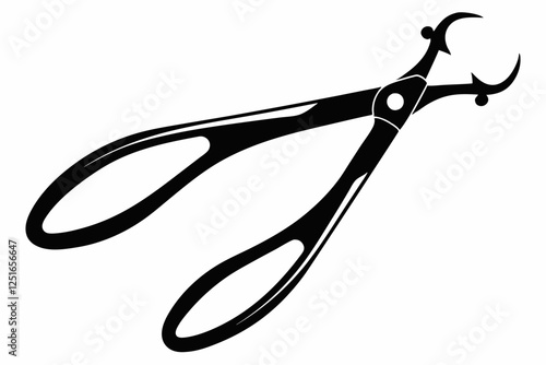 forceps line art silhouette vector illustration