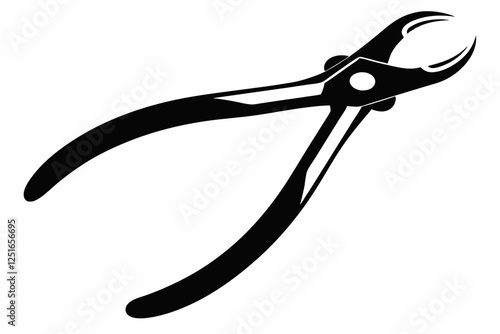 forceps line art silhouette vector illustration
