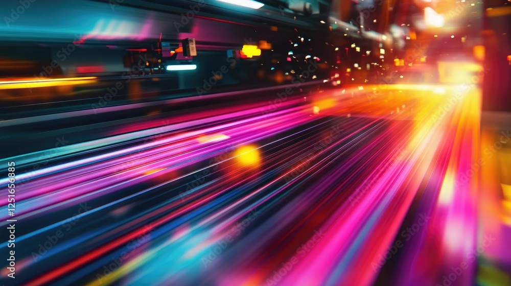 Obraz premium A close-up view of a high-speed digital printing machine in operation.