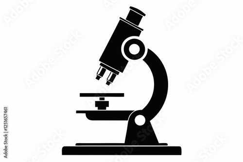 microscope line art silhouette vector illustration