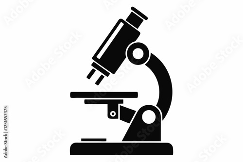 microscope line art silhouette vector illustration