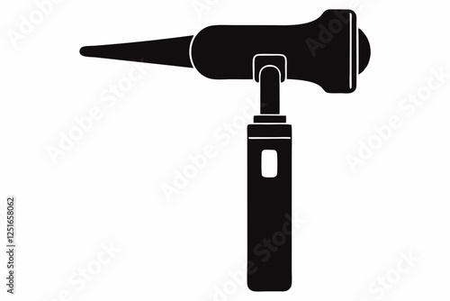 otoscope line art silhouette vector illustration