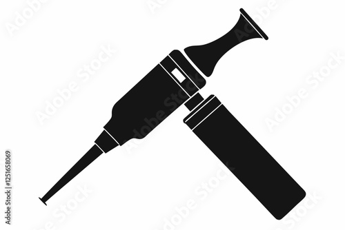 otoscope line art silhouette vector illustration