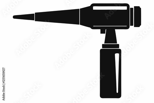 otoscope line art silhouette vector illustration