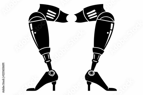 prosthetic limbs line art silhouette vector illustration