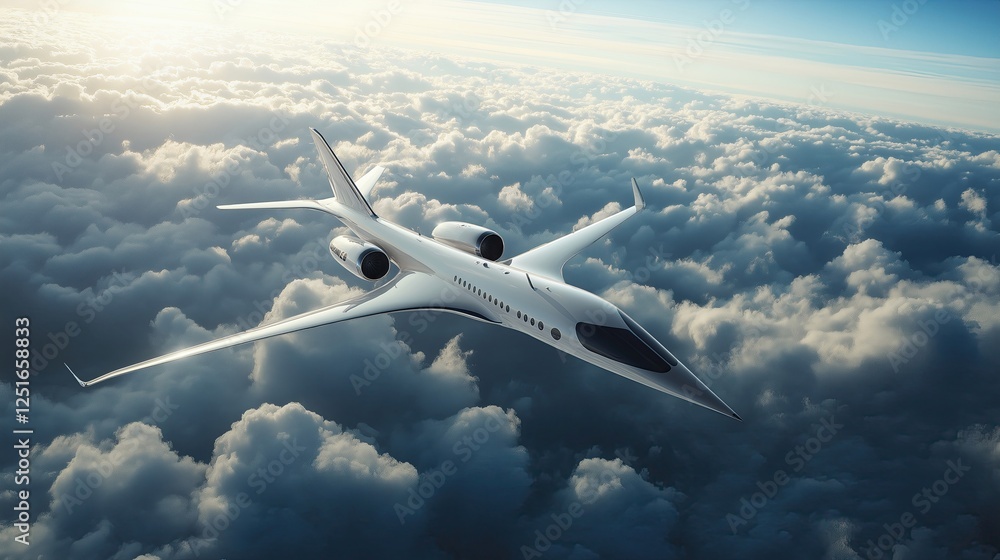 private jet flying above the clouds. The jet is white with a sleek design and has two engines on the front. It is flying towards the right side of the image private jet flying above the clouds. The jet is white with a sleek design and has two engines on the front. It is flying towards the right side of the image
