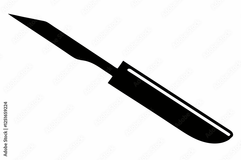 scalpel line art silhouette vector illustration scalpel line art silhouette vector illustration