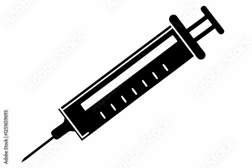 syringe line art silhouette vector illustration