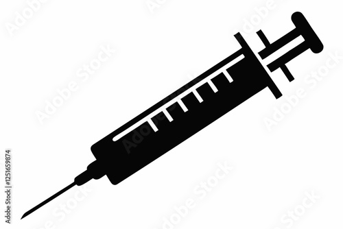 syringe line art silhouette vector illustration