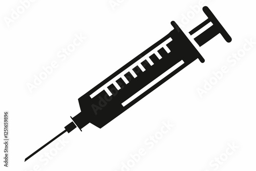 syringe line art silhouette vector illustration