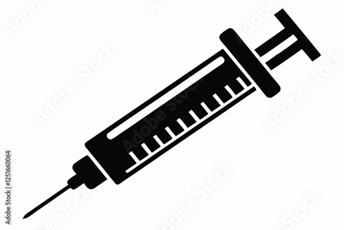 syringe line art silhouette vector illustration