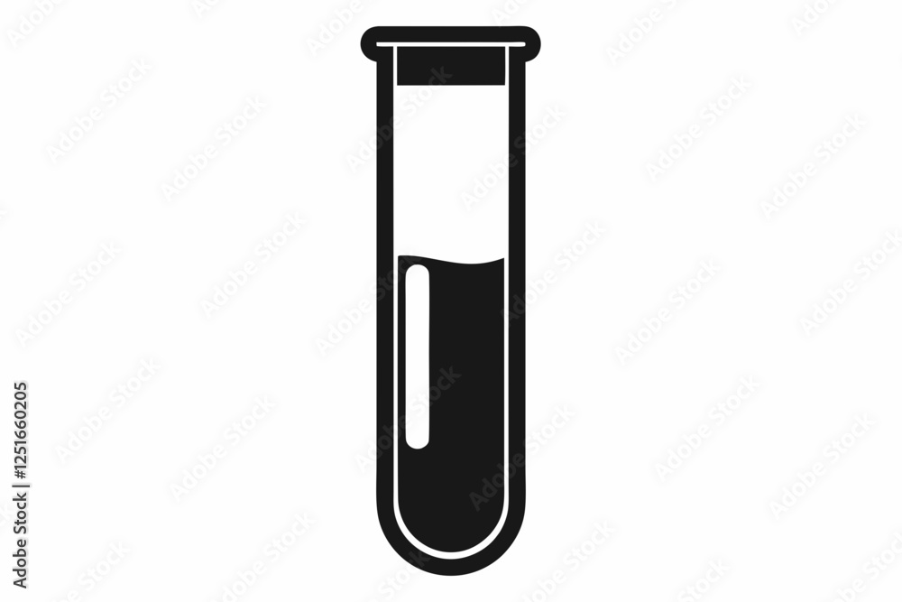 test tube line art silhouette vector illustration test tube line art silhouette vector illustration