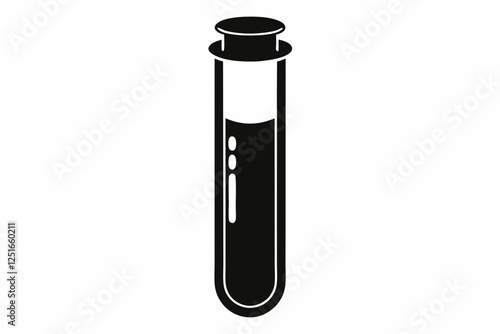 test tube line art silhouette vector illustration