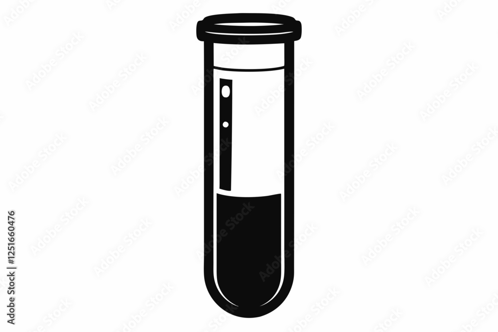 test tube line art silhouette vector illustration test tube line art silhouette vector illustration