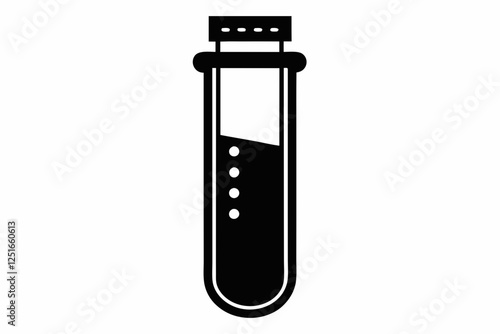 test tube line art silhouette vector illustration