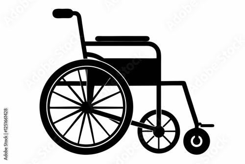 wheelchair line art silhouette vector illustration